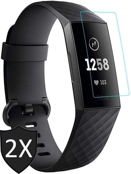 Screenprotector geschikt voor Fitbit Charge 4 - Glas PET Folie Screen Protector - 2 Stuks