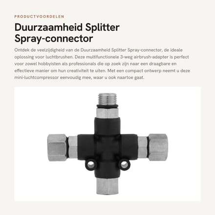 Dailygoods - Duurzaamheid Splitter Spray-connector - Multifunctionele 3-weg Airbrush-adapter - Draagbaar - Mini-luchtcompressor - Geschikt voor Airbru...