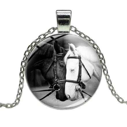 Fako Bijoux® - Ketting - Cabochon - Paardenhoofden