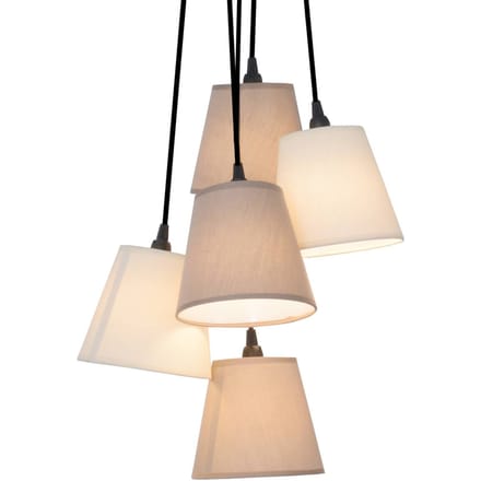 Näve Twiddle - stoffen hanglamp met vijf kappen