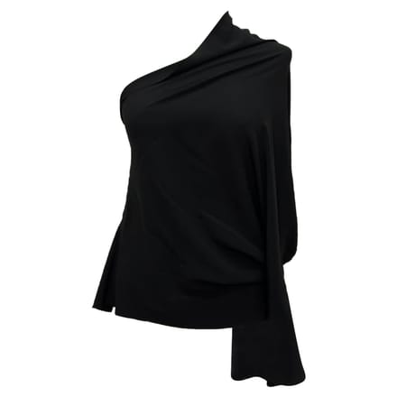 Rick Owens blouse met één schouder in zwart acetaat