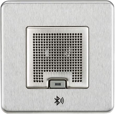 Draadloze Bluetooth Speaker Wandcontactdoos 3W RMS Geborsteld Metaal