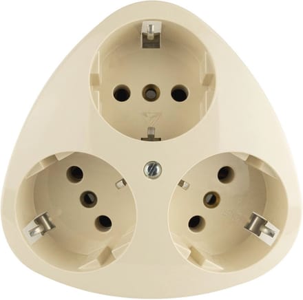 Geaard stopcontact inbouw 3-voudig Crèmewit