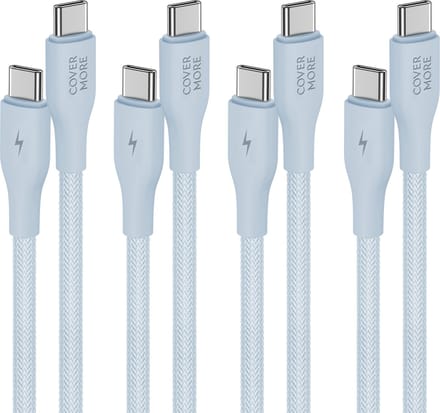 Usb-c naar usb-c kabel - Oplaadkabel - Laadkabel - Oplaadsnoer - 4 stuks - 1m - Blauw