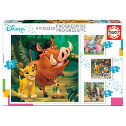 Educa Borras Puzzel 4-in-1 Disney Animals Kinderpuzzels