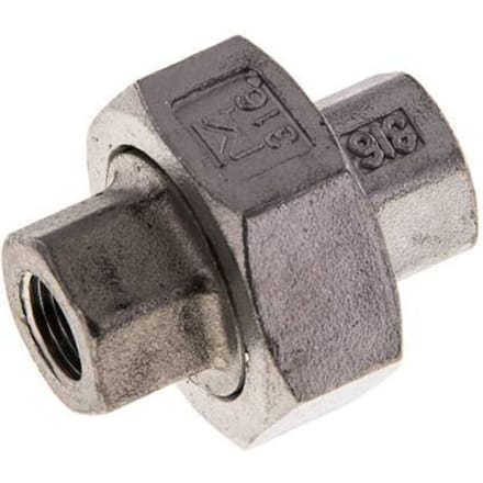1/8'' NPT RVS Borstnippel 3-delig met Conische afdichting 16 Bar