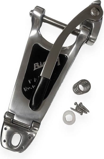 Bigsby B-B6XSH-PAB6 Vibrato Tailpiece Extra Korte Hinge, Gepolijst Aluminium