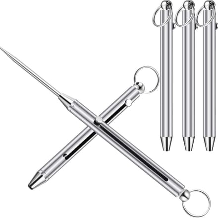 Titanium Tandenstokers - Herbruikbare Stokers - Mondhygiëne - Telescopisch Ontwerp - 3 Stuks - Zilver