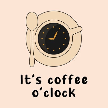 Tegeltje met tekst coffee o'clock - keramisch cadeautegeltje