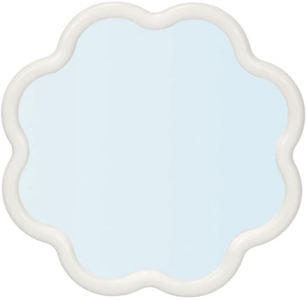 Giftdecor Spiegel flower - wit - 40 x 40 cm - bloem vorm - wandspiegel