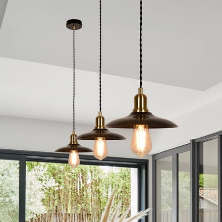 COREP Hanglamp Paulette, zwart, Ø 22 cm, metaal