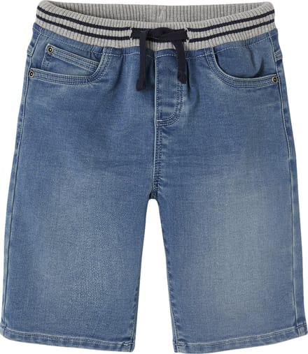 Vertbaudet Makkelijk aan te trekken bermuda voor jongens van molton met denim-effect