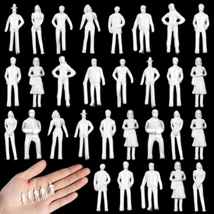 Miniatuur Figuren - Model Mensjes - Diorama Bouw - Ongeverfd ABS Plastic - Schaal 1:75 - Wit