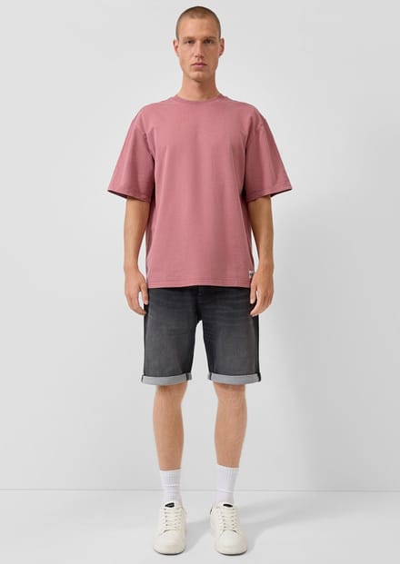 Short van denim met omgeslagen zoom QS