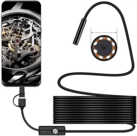 Xtabarya HD Camera 1200P 8mm 1M Semi-Rigide USB Endoscoop Type C Borescope Inspectie Camera voor Android Smartphone Windows