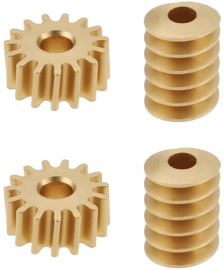Dailygoods- Worm Gear 15T - 2 Stuks - Messing - 0,2M Module - 3,4 mm Buitendiameter - Geschikt voor Modelmotoren - Wormwiel