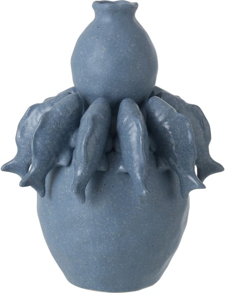 J-Line vaas Vis - keramiek - blauw - small