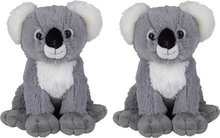 Multipak van 2x stuks pluche koala knuffels van 19 cm - Papa/Mama - Kllitteband handjes