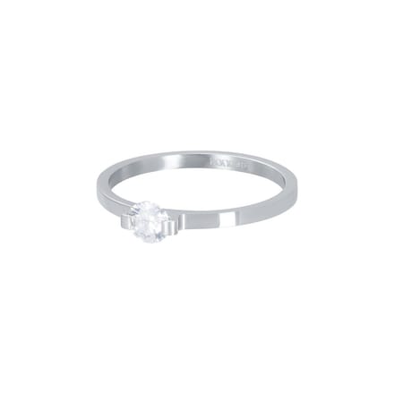 Fame-Mini Glamour Stone-Zilverkleurig-Dames Ring