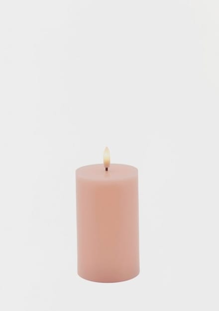 Sirius LED Kaars – Stompkaars Ø7,5×12,5 cm – Dusty Peach / Licht Roze / Oranje / Perzik
