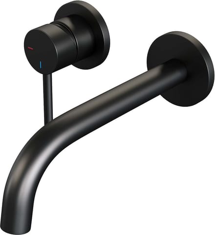 BRAUER Black Edition inbouw wastafelmengkraan met gebogen uitloop en rozetten model A2 mat zwart