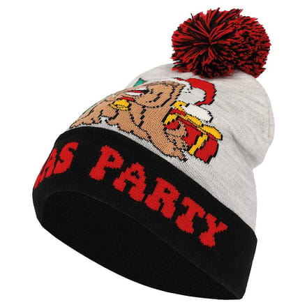 Kerstmuts met lampjes - Christmas rocks one size - met pompon - Grijs