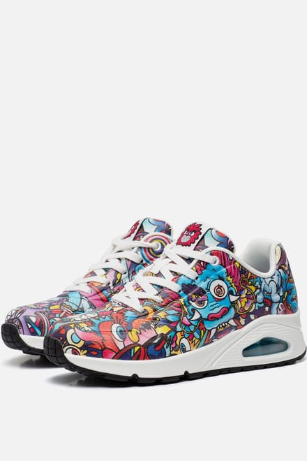 Skechers Uno Vexx Color Doodle Sneakers rood - Dames