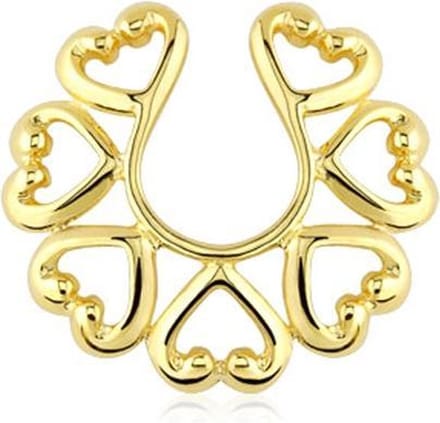 Fake tepelpiercing vintage hart gold plated 14 kt. - LMPiercings