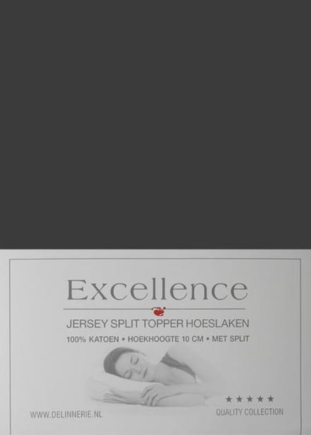 Excellence Jersey Split Topper Hoeslaken - Tweepersoons - 160x200/210 cm - Anthracite