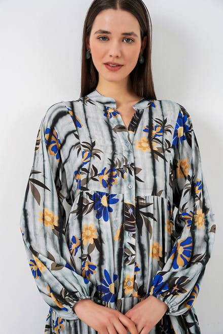 Gepubliceerd V-hals Maxi Jurk