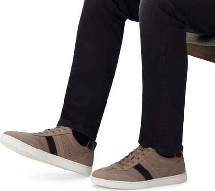 No Stress - Heren - Beige nubuck sneakers - Maat 46