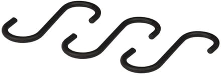 Intensions s-haak met clip industrieel - ø 28 mm - zwart mat - 3 stuks