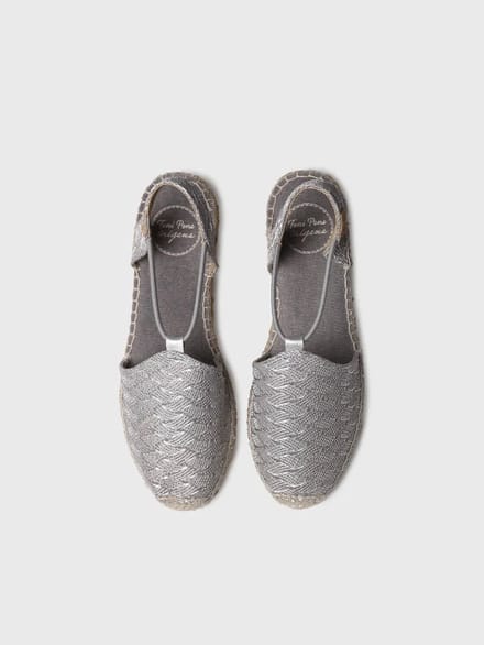 Glanzende platte espadrilles voor dames met elastiek | NEREA-CG