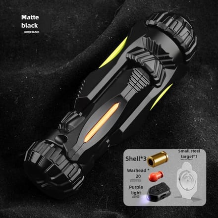 One Touch Vuuruitwerper Legering Mini Speelgoedpistool met Doelwit 20 Plastic Kogels Fidget Spinner Stressverlichtend Speelgoed Jongens Cadeaus mat zwarte kleur
