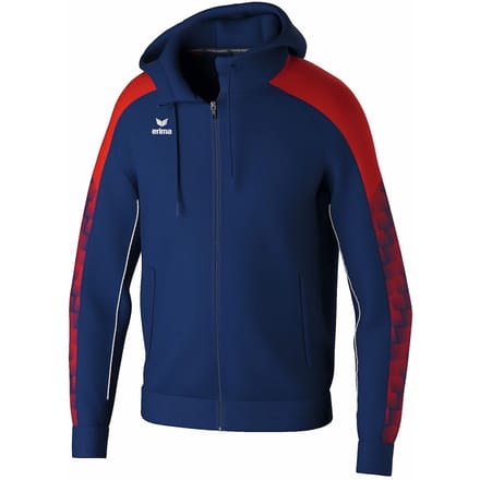 Erima Evo Star Trainingsjack Met Capuchon Kinderen - Marine / Rood | Maat: 152