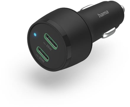 Hama 45W Auto oplader - 2x USB-C PD - Zwart