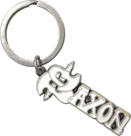 Saxon - White Logo Sleutelhanger - Wit