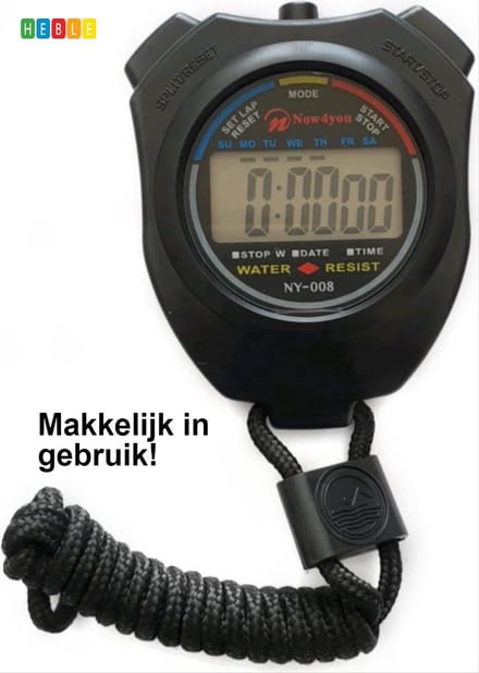 *** Classic Stopwatch Groot Display Timer - Sport Timer - Waterdicht Stop Watch - Timen - Sport Accessoire - van Heble® ***