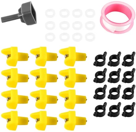 Dailygoods - 12 Stuks Lekvrij Drinknippels voor Pluimvee