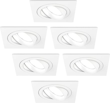 Ledvion - 6X LED Inbouwspot Sevilla - Dimbaar - 3W - 6500K - Ø92 mm - Wit