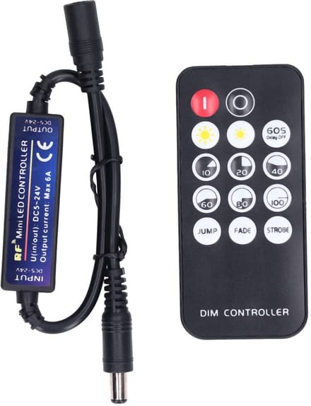Dailygoody - Mini RF Dimmer Controller - LED Dimmer - Afstandsbediening - Compact formaat - Huishoudelijke verlichting - 14 Sleutels