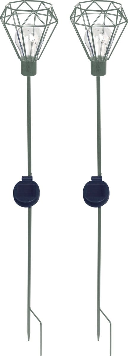 Luxform - Tuinlamp met grondspies - Diamond - 2 stuks - LED - Werkend op zonne-energie