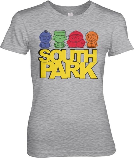 South Park Sketched Girly Tee dames-T-shirt, heather-grijs