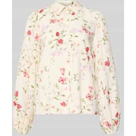 Blouse van viscose met kentkraag model 'ASINA'