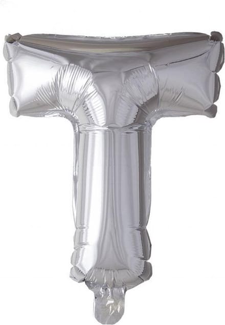 Wefiesta Folieballon Letter T 41 Cm Zilver