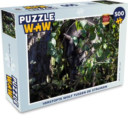 Puzzel Verstopte wolf tussen de struiken - Legpuzzel - Puzzel 500 stukjes