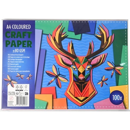 Colourful animals A4 Coloured craft paper; 100 vel Knutselen