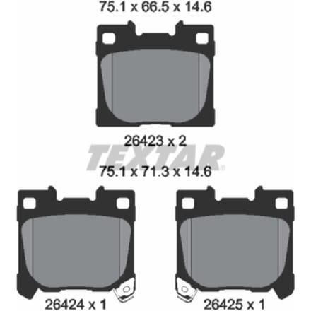Remblokset TEXTAR 2642301, achter