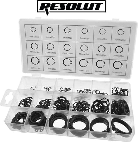 Borgveer - Circlip - Seegerring assortiment 300-delig in assortimentsdoos