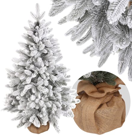 Kunstkerstboom Scandinavische spar, dichtbegroeid, besneeuwd, in pot, als echt 110 cm